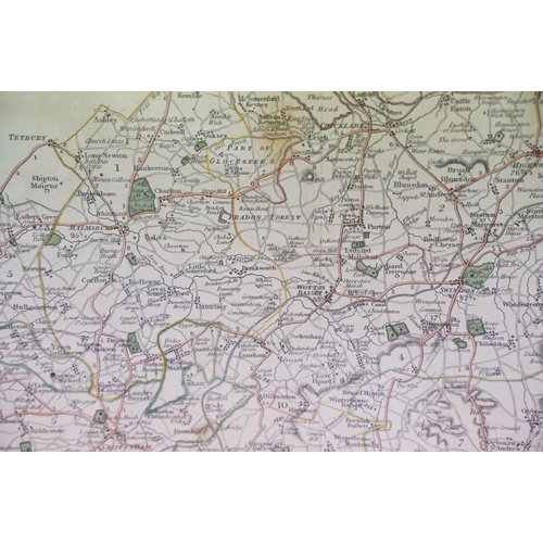 46 - A New Map of the County of Wilts (Wiltshire), Divided into Hundreds, printed for C.Smith, No.172 Str... 