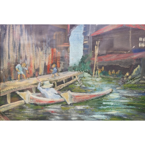 47 - Terry Harrison, river walk, watercolour, signed lower left, 28.5 x 49cm, framed and glazed, Pauline ... 