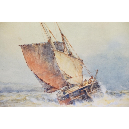 7 - Frederick James Aldridge (British, 1850-1933), boats at sea, watercolour, signed lower right, 24.5 x... 