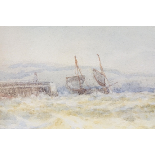 7 - Frederick James Aldridge (British, 1850-1933), boats at sea, watercolour, signed lower right, 24.5 x... 