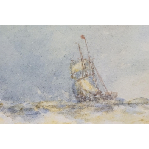 7 - Frederick James Aldridge (British, 1850-1933), boats at sea, watercolour, signed lower right, 24.5 x... 