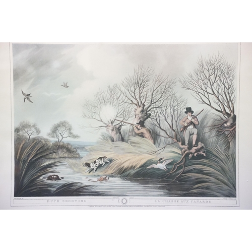 78 - Three after William Samuel Howitt (British, 1756–1822), Duck Shooting, La Chasse Aux Canards, colour... 