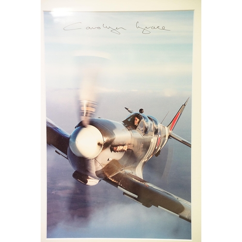 82 - Two Carolyn Grace signed aviation photographs, each 36 x 23cm, John M Dibbs, Castle in the Clouds, p... 