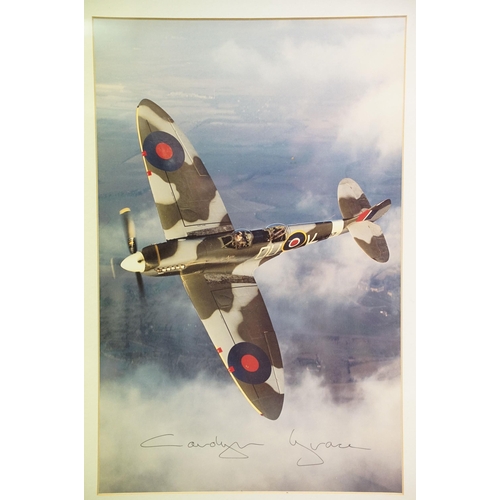 82 - Two Carolyn Grace signed aviation photographs, each 36 x 23cm, John M Dibbs, Castle in the Clouds, p... 