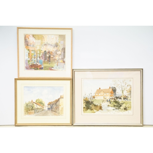 89 - Jean Hobbs, Antique Shop in Rennes, watercolour, signed lower right, title label and artist's labels... 