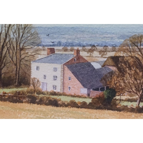 107 - Stuart James, Knighton Farm House, Knighton, watercolour, signed lower left and dated '95, 15 x 51.5... 