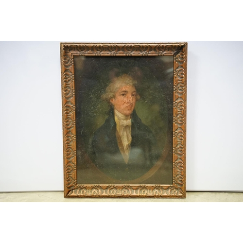 14 - 18th / 19th century head and shoulders portrait of a distinguished gentleman, oil on canvas, 39 x 29... 