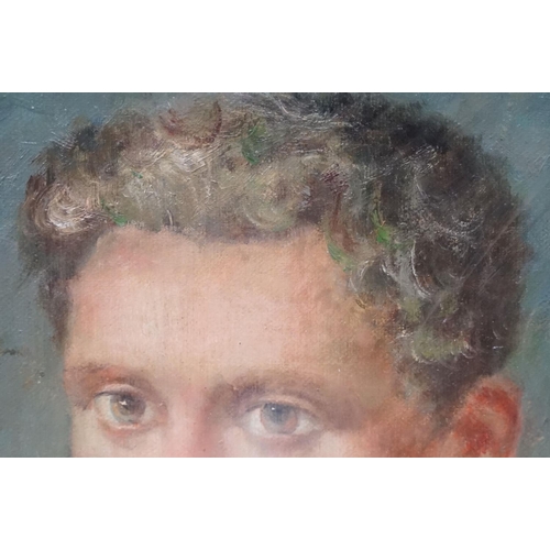 38 - Framed oil painting portrait of Welsh poet Dylan Thomas, 27.5 x 17cm, framed and glazed