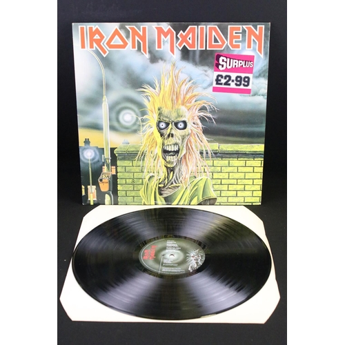 118 - Vinyl - 3 Original UK pressing Iron Maiden LPs to include Iron Maiden (EMC 3330, A1/B1 matrices) vg+... 