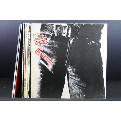 125 - Vinyl - 9 The Rolling Stones 1970s LPs to include Sticky Fingers (working zip, insert), Exile On Mai... 