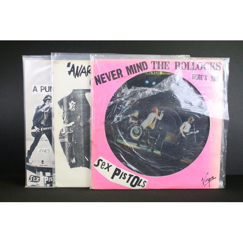 1004 - Vinyl - Picture Disc album and 2 x 12” singles by the Sex Pistols to include: Never Mind The Bollock... 