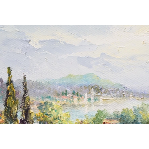 33 - Daniel Dejoux, Vue Sur Le Lac, oil on canvas, signed lower left, title inscribed verso and Certifica... 