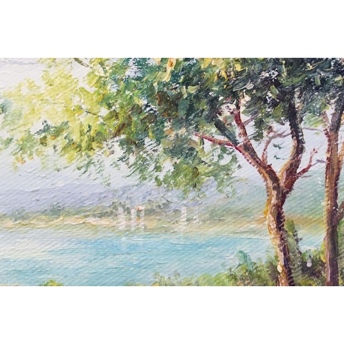 33 - Daniel Dejoux, Vue Sur Le Lac, oil on canvas, signed lower left, title inscribed verso and Certifica... 