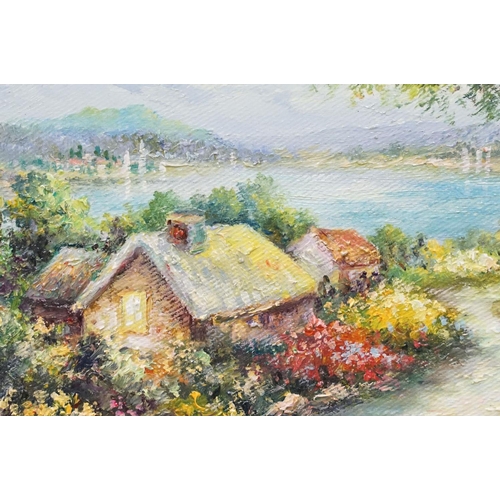 33 - Daniel Dejoux, Vue Sur Le Lac, oil on canvas, signed lower left, title inscribed verso and Certifica... 