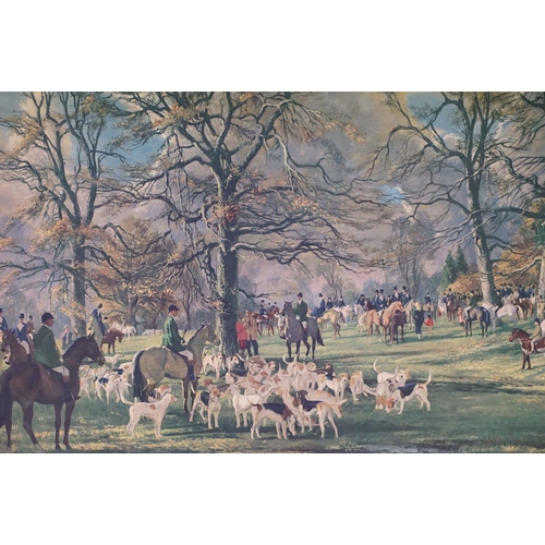 34 - After T.S. La Fontaine (1915 - 2007), A Meet at Easton Grey - The Beaufort Hunt, colour print, 45 x ... 