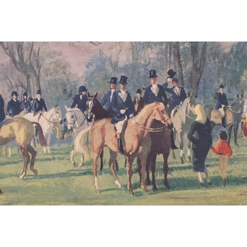 34 - After T.S. La Fontaine (1915 - 2007), A Meet at Easton Grey - The Beaufort Hunt, colour print, 45 x ... 