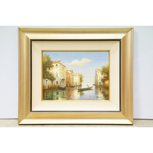 9 - Michaela Vincci, pair of Venice scenes, each oil on panel, signed lower right, one with Certificate ... 