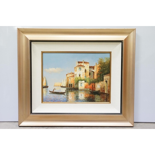 9 - Michaela Vincci, pair of Venice scenes, each oil on panel, signed lower right, one with Certificate ... 