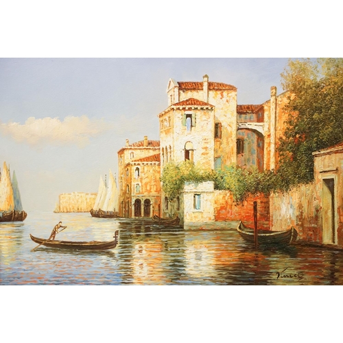 9 - Michaela Vincci, pair of Venice scenes, each oil on panel, signed lower right, one with Certificate ... 