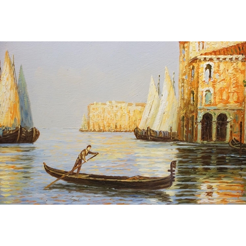 9 - Michaela Vincci, pair of Venice scenes, each oil on panel, signed lower right, one with Certificate ... 