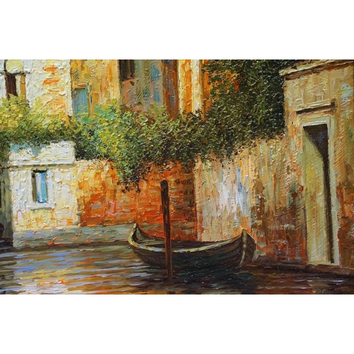 9 - Michaela Vincci, pair of Venice scenes, each oil on panel, signed lower right, one with Certificate ... 