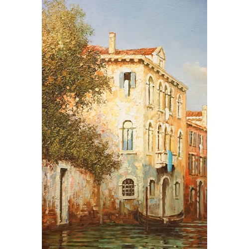 9 - Michaela Vincci, pair of Venice scenes, each oil on panel, signed lower right, one with Certificate ... 