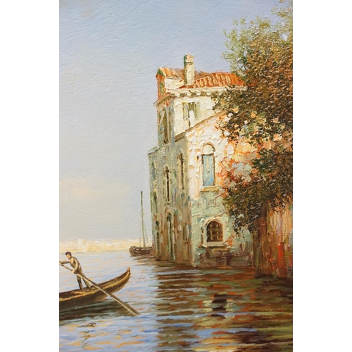 9 - Michaela Vincci, pair of Venice scenes, each oil on panel, signed lower right, one with Certificate ... 