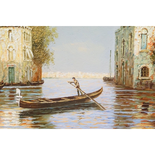 9 - Michaela Vincci, pair of Venice scenes, each oil on panel, signed lower right, one with Certificate ... 