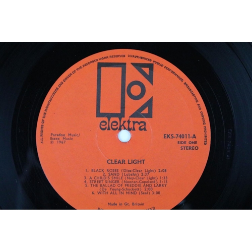 134 - Vinyl - Clear Light self titled LP on Elektra EKS74011 original first Stereo pressing, vg+/vg