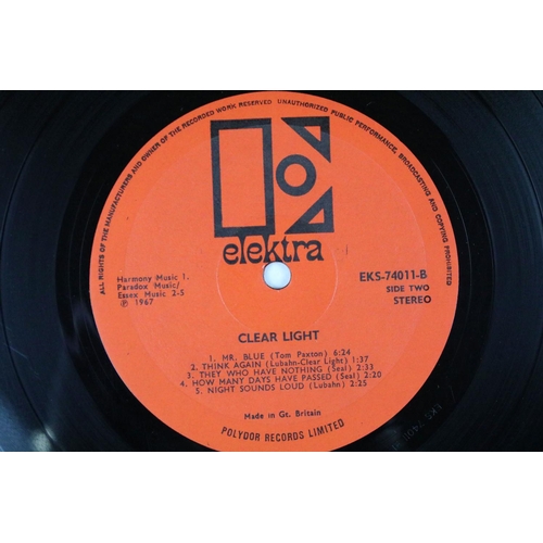 134 - Vinyl - Clear Light self titled LP on Elektra EKS74011 original first Stereo pressing, vg+/vg