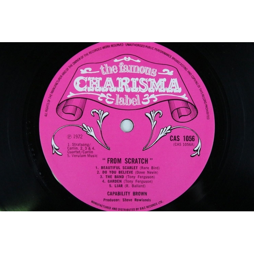 135 - Vinyl - Capability Brown From Scratch LP on Charisma CAS 1056, UK Stereo pressing, pink Charisma lab... 