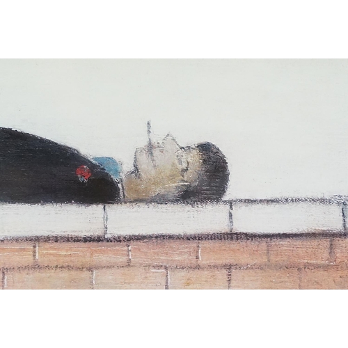 109 - L S Lowry print ' Man lying on Wall 1957 ', 47 x 38cm, framed and glazed