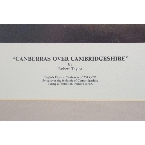 150 - Robert Taylor (British, 1946), Canberras over Cambridgeshire, limited edition print, signed in penci... 