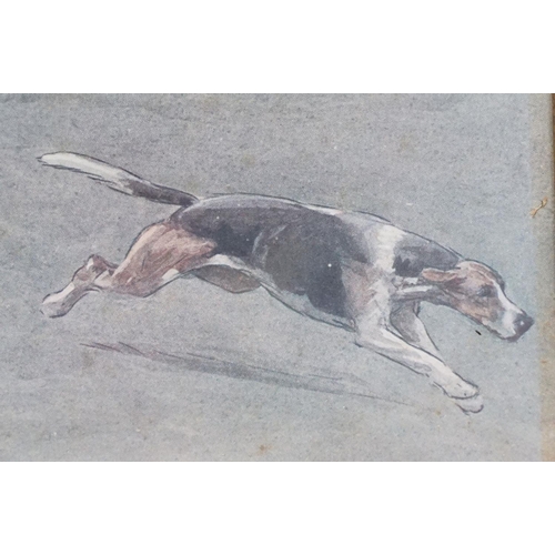 69 - Cecil Aldin (1870 - 1935), The Meynell Hunt, colour print, 32 x 67cm, mount signed in pencil lower l... 