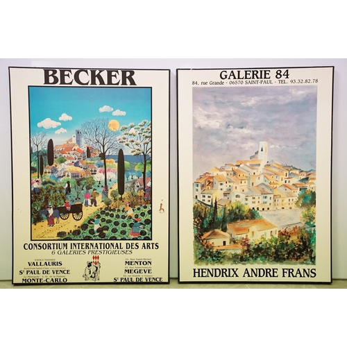 123 - Two French art gallery advertising prints ' Galerie 84, Hendrix Andre Frans ' and ' Becker, Consorti... 