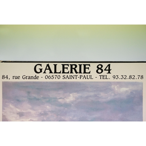 123 - Two French art gallery advertising prints ' Galerie 84, Hendrix Andre Frans ' and ' Becker, Consorti... 