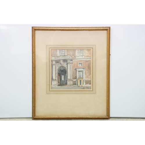 128 - C L Gill, Royal Palace Stockholm, watercolour, signed lower right, inscribed with subject and dated ... 