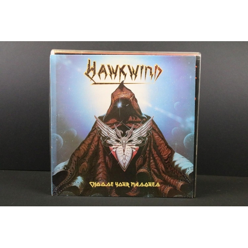 110 - Vinyl - 8 Hawkwind LPs to include Doremi Fasol Latido (silver foil sleeve), In Search Of Space, Warr... 