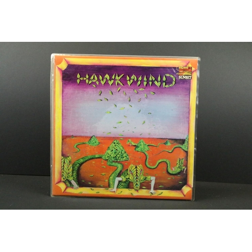 110 - Vinyl - 8 Hawkwind LPs to include Doremi Fasol Latido (silver foil sleeve), In Search Of Space, Warr... 