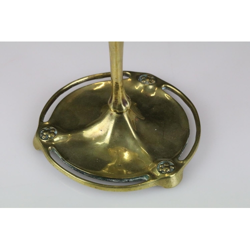 322 - A brass Art nouveau candlestick of classical form
