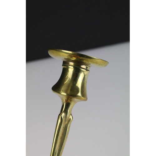 322 - A brass Art nouveau candlestick of classical form