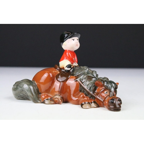 62 - Beswick Thelwell ' Kick Start ' Pony & Rider, 14cm long