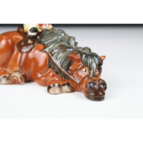 62 - Beswick Thelwell ' Kick Start ' Pony & Rider, 14cm long