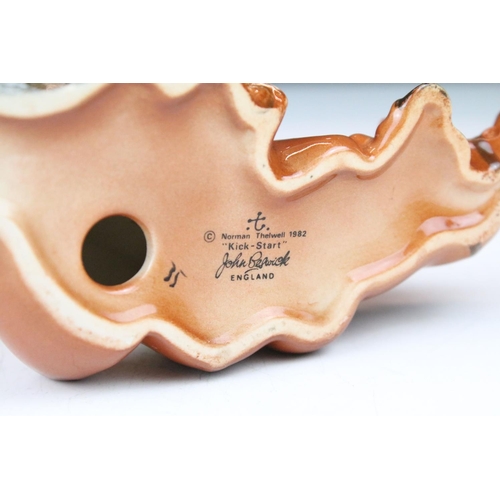 62 - Beswick Thelwell ' Kick Start ' Pony & Rider, 14cm long