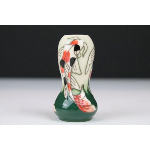 66 - Moorcroft pottery miniature vase, painted in the Sri Lanka 'Koi Carp'' design by Vicky Lovatt, appro... 