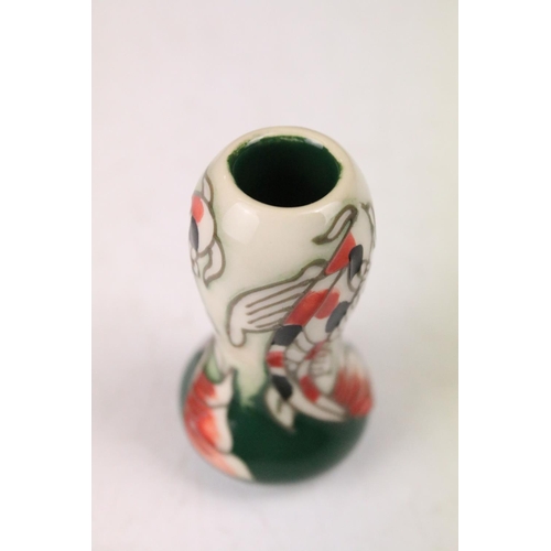 66 - Moorcroft pottery miniature vase, painted in the Sri Lanka 'Koi Carp'' design by Vicky Lovatt, appro... 