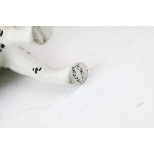 73 - Group of Beswick porcelain animals to include a Shire horse, 'Arnoldene' Dalmatian, foal, Border Col... 