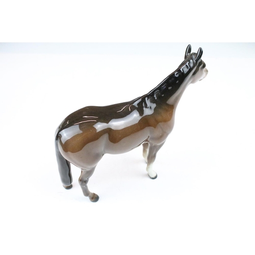 73 - Group of Beswick porcelain animals to include a Shire horse, 'Arnoldene' Dalmatian, foal, Border Col... 