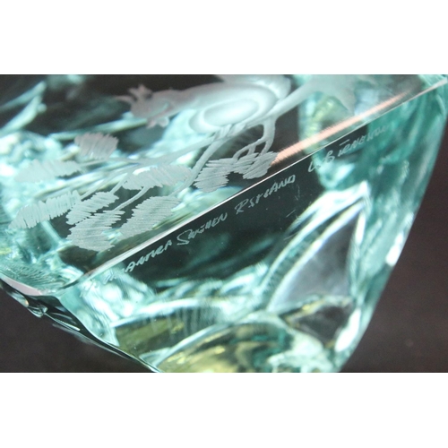 75 - Group of 20th century glassware to include an Okra vase (boxed, approx 16.5cm high), Swedish glass p... 