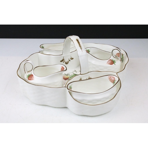 80 - Coalport 'Strawberry' set to include two jugs, two bowl & carry tray